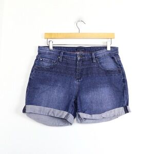 Tommy Hilfiger embroidered shorts cuffed boho dark wash stretch comfy bohemian
